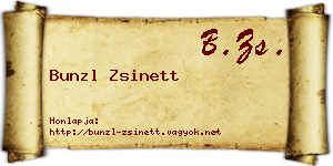 Bunzl Zsinett névjegykártya